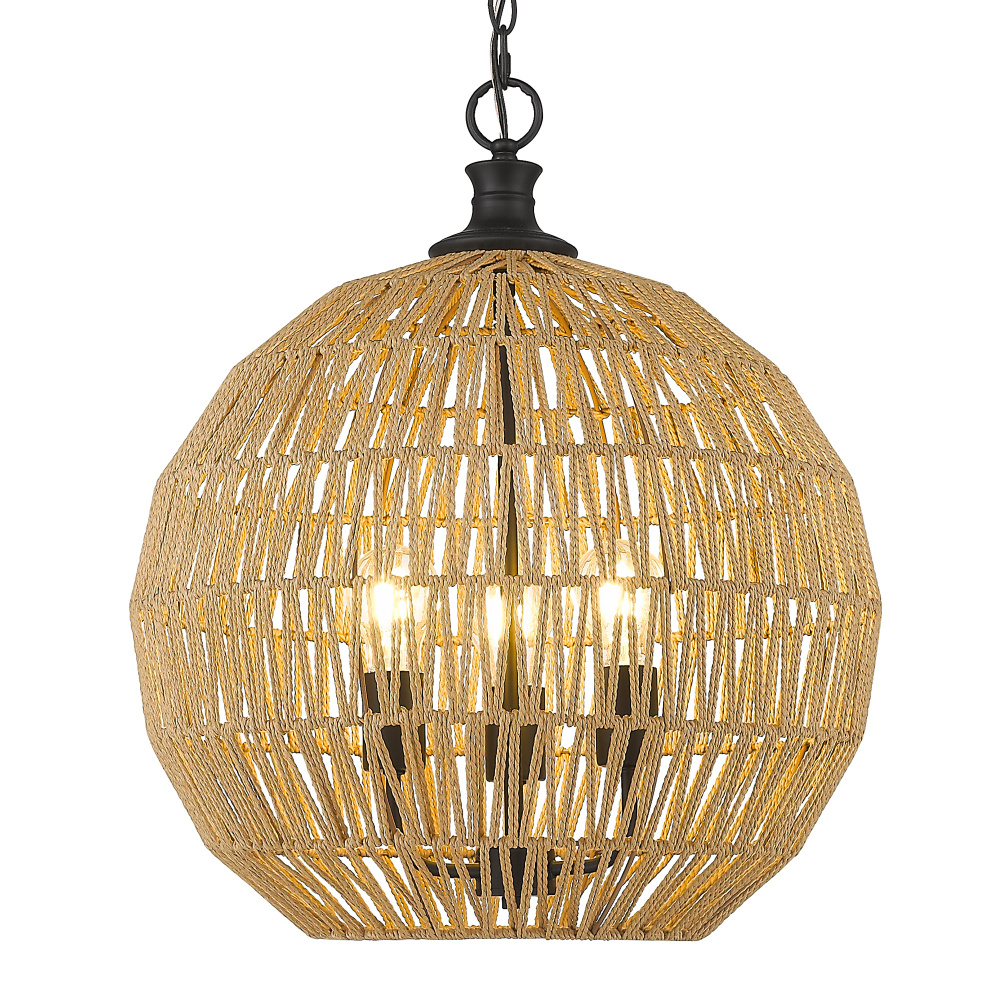 Golden Lighting Florence 3-light Pendant in Matte Black